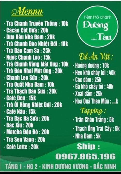 10 Quán trà đào cam sả ngon nhất tại Bắc Ninh