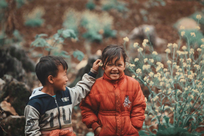 childrenin the highlands, customs and customs, ha giang highlands, ha giang stone plateau, inclement weather, photographers, production labor, pursuit of dreams, vietnamese people, 2 hmong babies picked up the dirt, sowed parents seeds and smiled to make many people “melt”