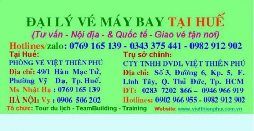 7 phòng vé máy bay uy tín nhất huế