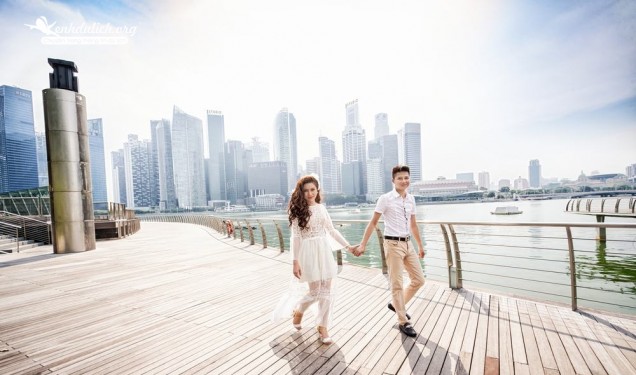 Lung linh ảnh cưới trên đảo quốc Singapore tráng lệ