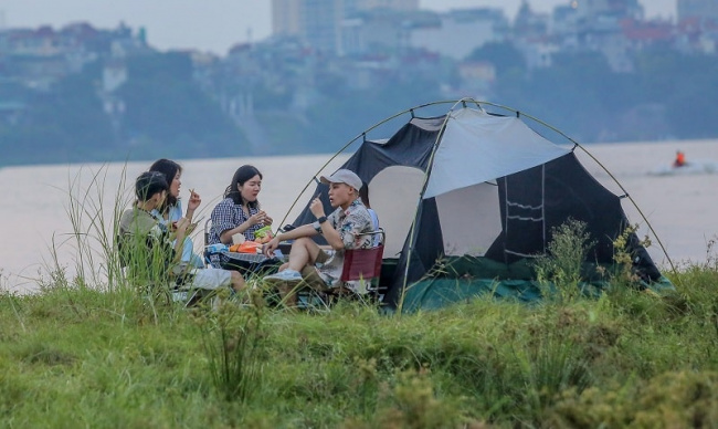 cắm trại, du lịch hà nội, review cắm trại chân cầu vĩnh tuy – địa điểm picnic thú vị