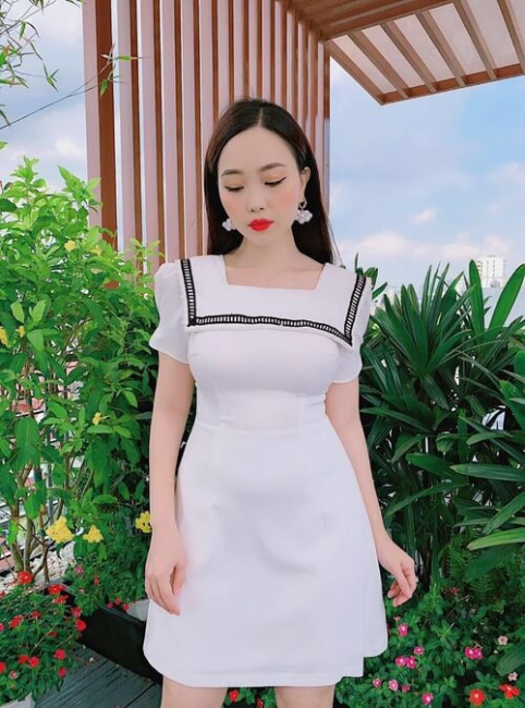 Đầm - váy hoa nhí cổ vuông xếp ly ngực ( váy dài tay mặc 2 kiểu) | Shopee  Việt Nam