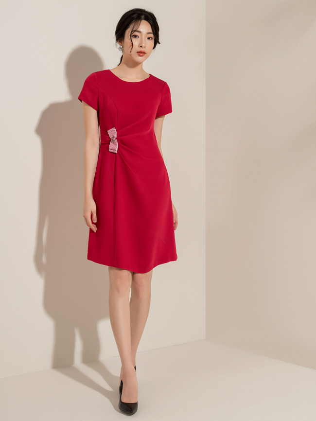 Váy Nữ DKNY Puff Sleeve Faux Wrap Dress - Mua Sắm Hàng Hiệu