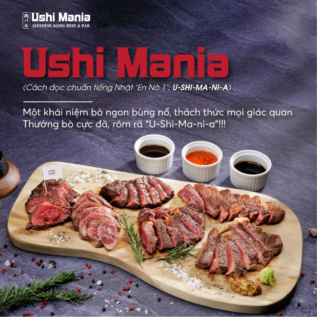 ăn chơi sài gòn, review ushi mania – japanese aging beef & bar – nhà hàng bò nướng đá phong cách nhật bản