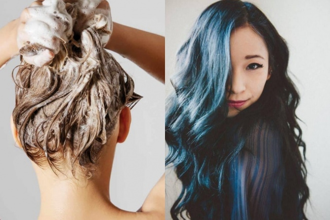 kiểu tóc, [review] nhuộm tóc màu xanh đen dương, xanh rêu khói 2021 cho nam, nữ