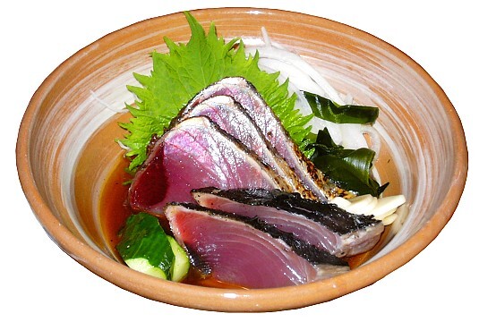 hải sản, nhật bản, katsuo no tataki – cá ngừ vằn nhật bản