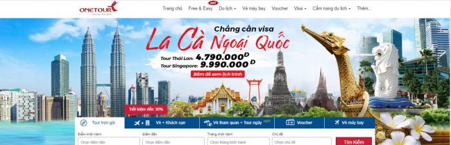 Onetour.vn - Website đặt tour chọn gói giá rẻ