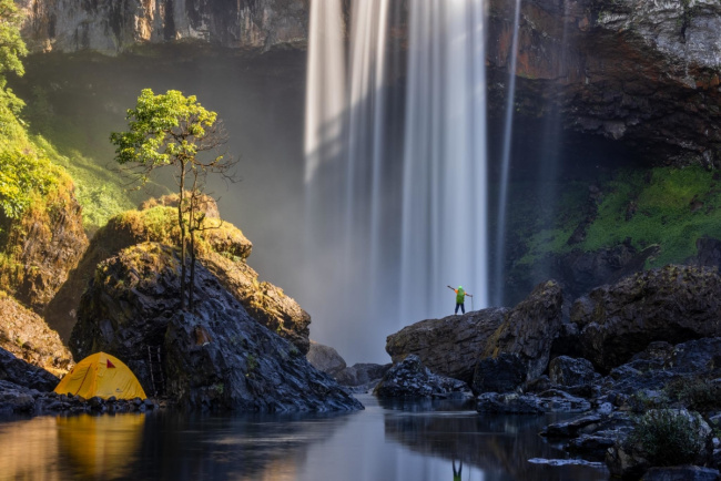 gia lai tourism, hang en waterfall, tay nguyen tourism, waterfall k50, k50 waterfall is the most beautiful season