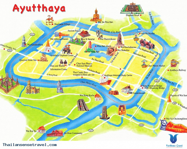 Nét xưa cũ của thành cổ Ayutthaya Thái Lan
