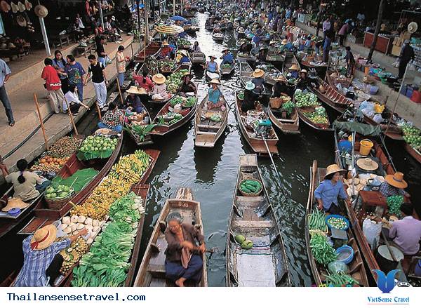 Thăm chợ nổi Damnoen Saduak thú vị ở Thái Lan