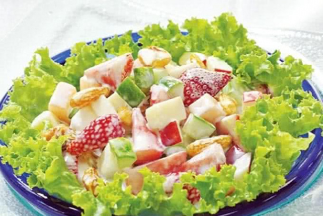 salad hoa quả, cách làm salad, cách làm salad hoa quả đẹp da thon gọn vóc dáng