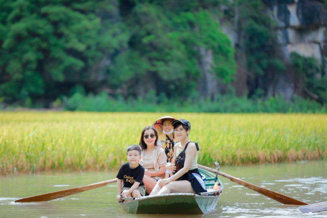 ninh binh, tam coc bich dong, tam coc in the ripe rice season, tam coc tourism, tam coc in the ripe rice season