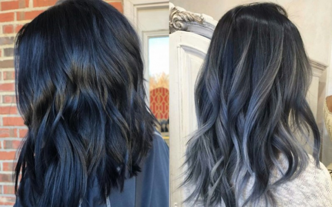 kiểu tóc, tổng hợp các mẫu tóc màu than chì ánh xanh tạo phong cách khác biệt