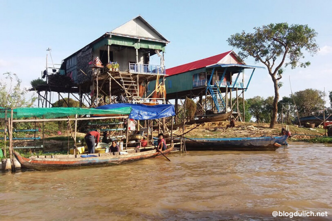 cambodia, tham quan làng nổi kampong phluk trong mùa khô