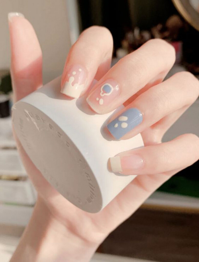 nail đẹp, sơn móng tay màu xanh da trời chưa bao giờ lỗi mode