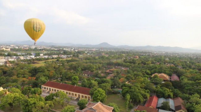 Hue ancient capital seen from hot air balloon