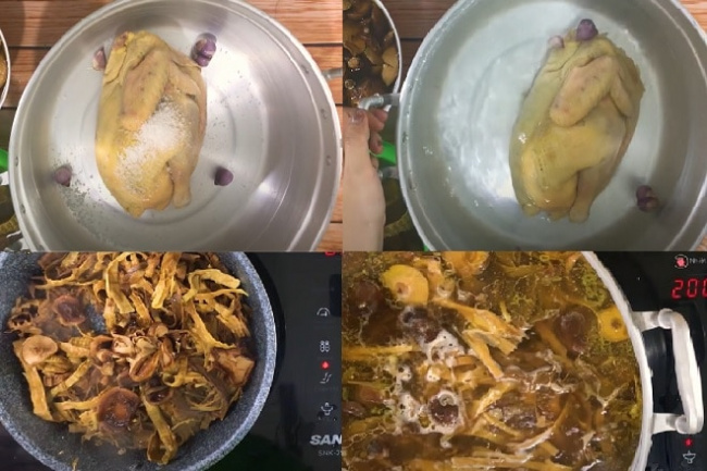 cách nấu miến gà măng khô cho nước dùng trong và ngọt