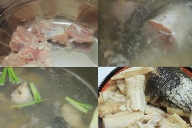cách nấu bún cá lóc miền tây chuẩn vị với tôm, trứng và xương heo