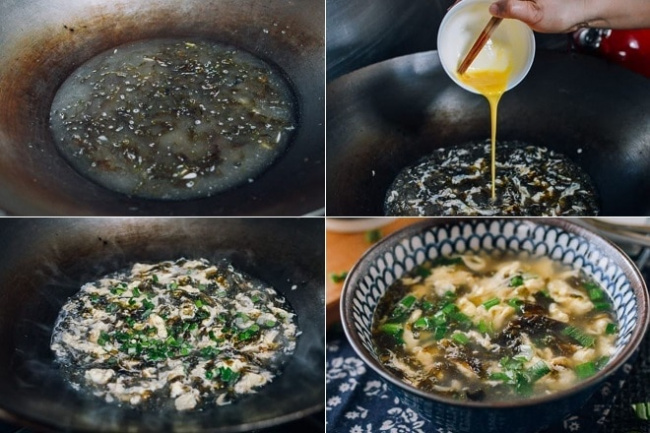 cách nấu canh rong biển trứng gà thơm ngon, không tanh
