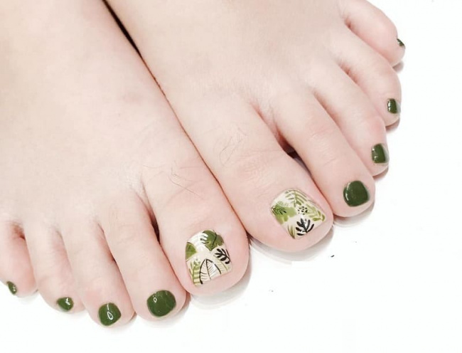 50 Mẫu sơn móng chân màu xanh rêu đẹp nhất  Đẹp365