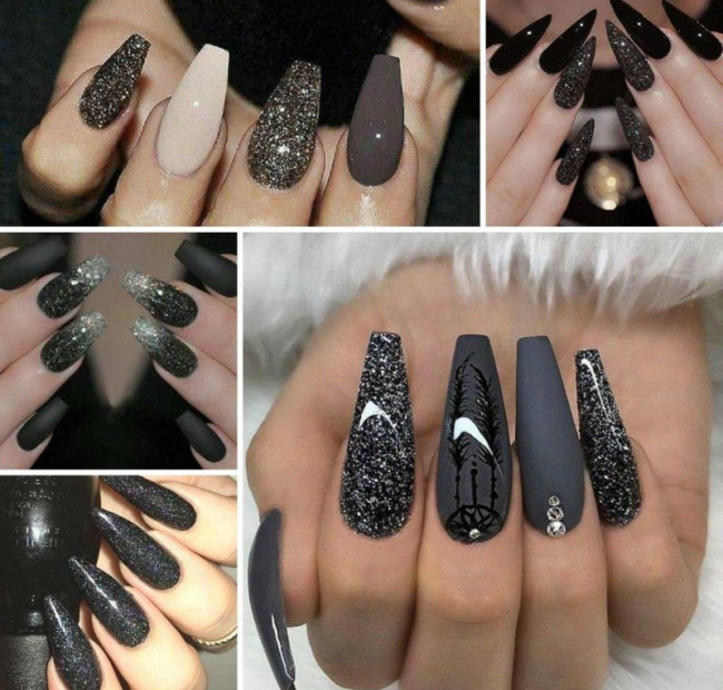 KellyPang Blog – 9 Mẫu nail đen huyền bí | KellyPang Nail Fashion