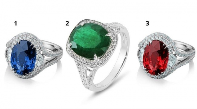 chiếc nhẫn, trắc nghiệm, đá ruby, 3 chiếc nhẫn với đính 3 loại đá khác nhau, , trắc nghiệm vui: chiếc nhẫn tiết lộ điều còn thiếu trong cuộc sống của bạn