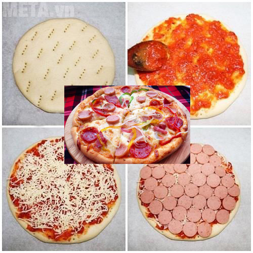 hướng dẫn cách làm pizza xúc xích tại nhà đơn giản