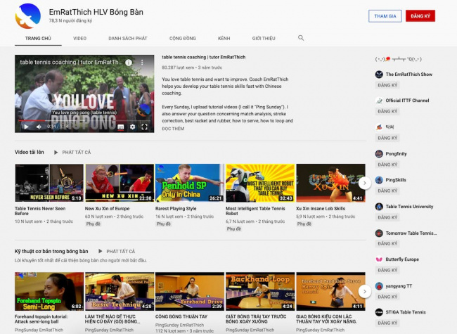 top 9 kênh youtube học bóng bàn bạn không nên bỏ lỡ!