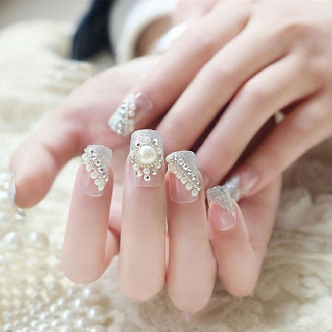 nail đẹp, tổng hợp những mẫu nail đẹp cho cô dâu cho ngày cưới
