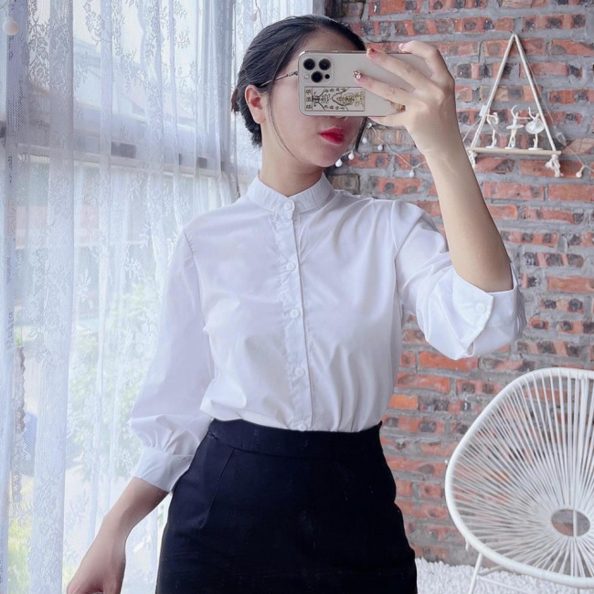 Áo sơ mi nữ cổ tàu cách điệu đẹp tôn dáng hoàn hảo  Thời trang  Việt Giải  Trí