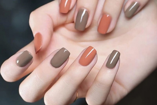 nail đẹp, 10 mẫu móng tay màu nâu sữa, nâu tây, nâu cà phê cực xịn cho bạn gái