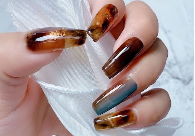 nail đẹp, 10 mẫu móng tay màu nâu sữa, nâu tây, nâu cà phê cực xịn cho bạn gái