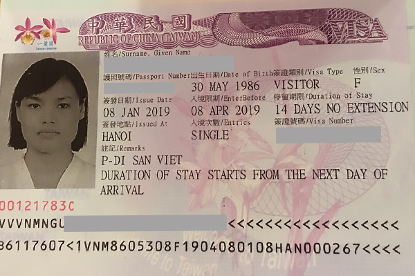 thủ tục xin visa đi du lịch đài loan