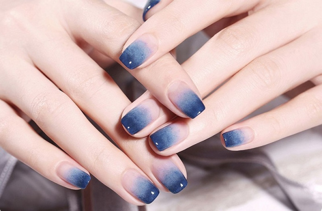 nail đẹp, mẫu nail màu xanh dương nhạt cực đẹp cho nàng tự tin đón hè