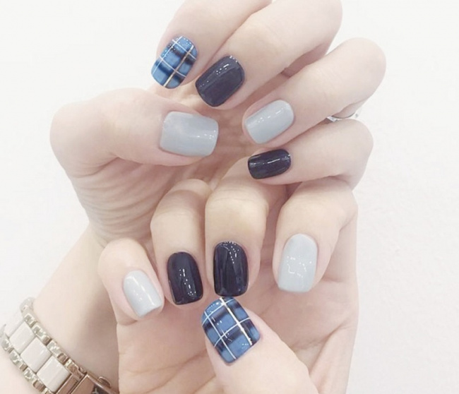 nail đẹp, mẫu nail màu xanh dương nhạt cực đẹp cho nàng tự tin đón hè