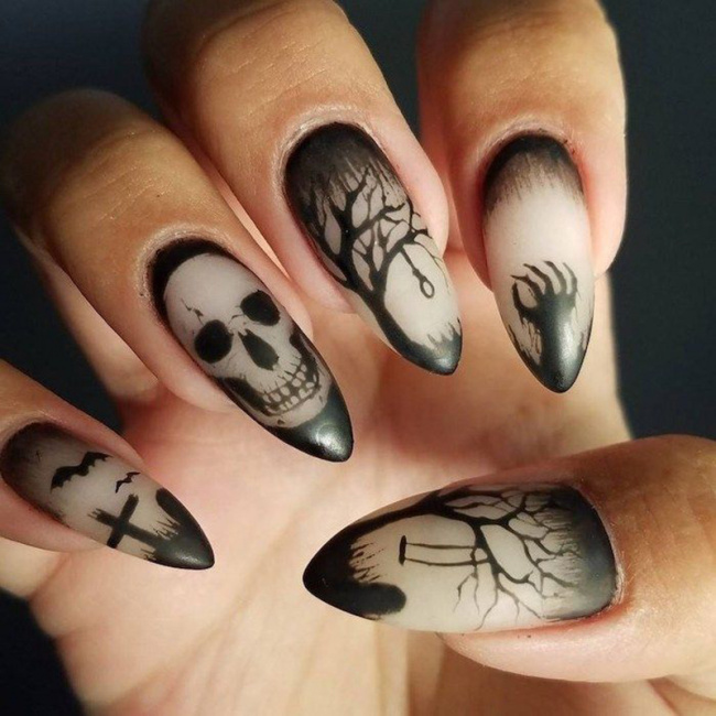 Cách vẽ mẫu nails chủ đề Halloween thật ấn tượng  KellyPang Nail