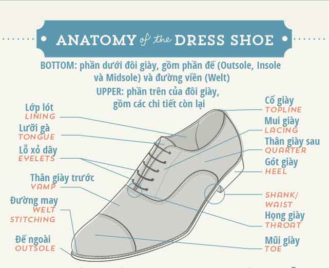 tìm hiểu về cấu tạo của một chiếc giày cực chi tiết