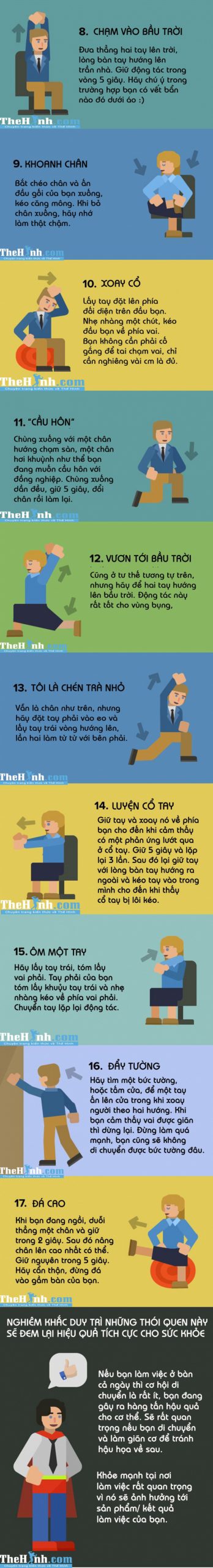 bài tập giảm cân, tập thể hình, 17 động tác thể dục tại chỗ vô cùng có lợi cho dân văn phòng