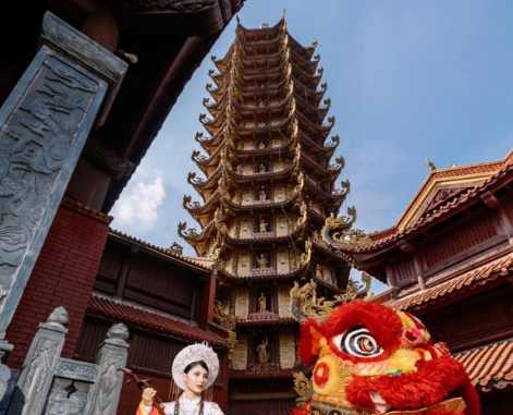resort, tourist destination, unique, vietnam record, world record, the magnificence of the temple has the unique tower in vietnam with 2 world records