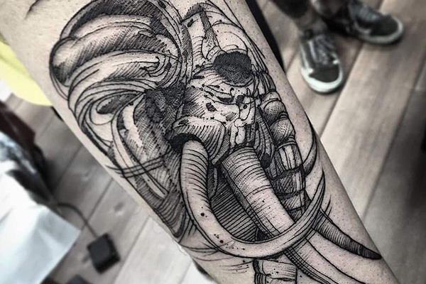 ý nghĩa hình xăm voi thần thái lan, mẫu tattoo con voi đẹp