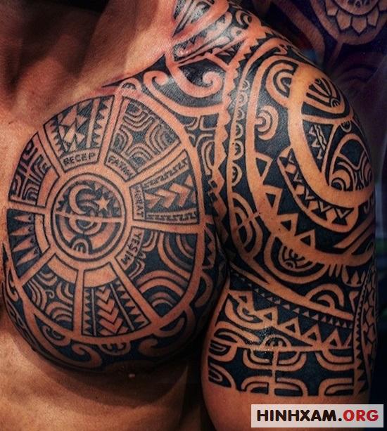 hình xăm Maori full ngực vai bắp tay size lớn ✍🏻 #tattoo #tattoosaigo... |  TikTok