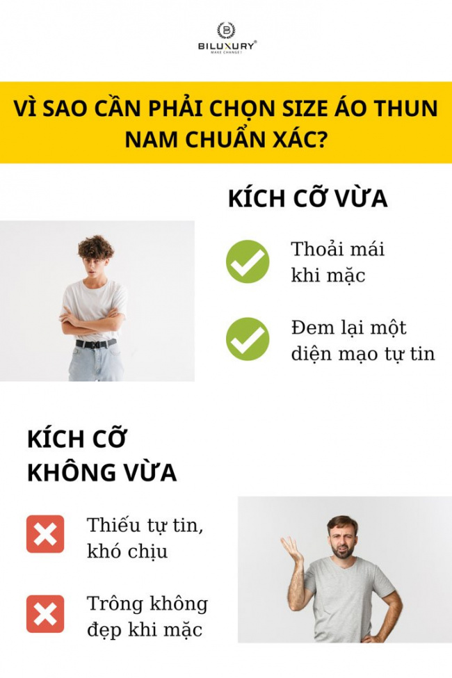 cách chọn size áo thun đúng chuẩn số đo cơ thể nam giới