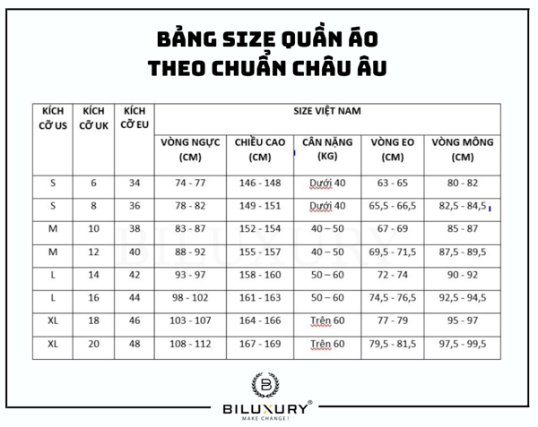 bảng size quần nam và cách chọn size quần nam chuẩn xác nhất