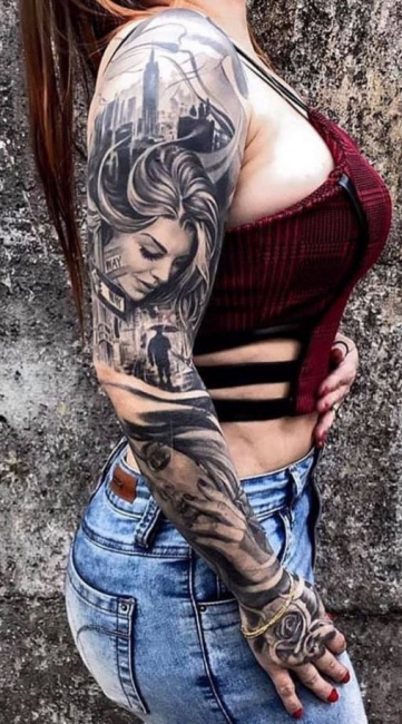 55 hình xăm full ở tay đẹp nhất (chuẩn tattoo)