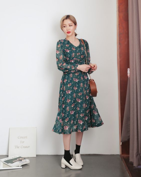15+ mẫu váy xòe họa tiết hoa đẹp nhất duyên dáng trẻ trung