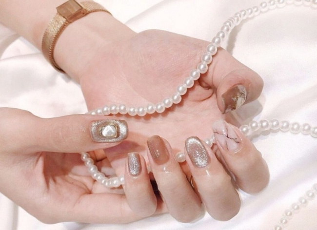 nail đẹp, top những mẫu nail sơn thạch đơn giản hút mắt ánh nhìn