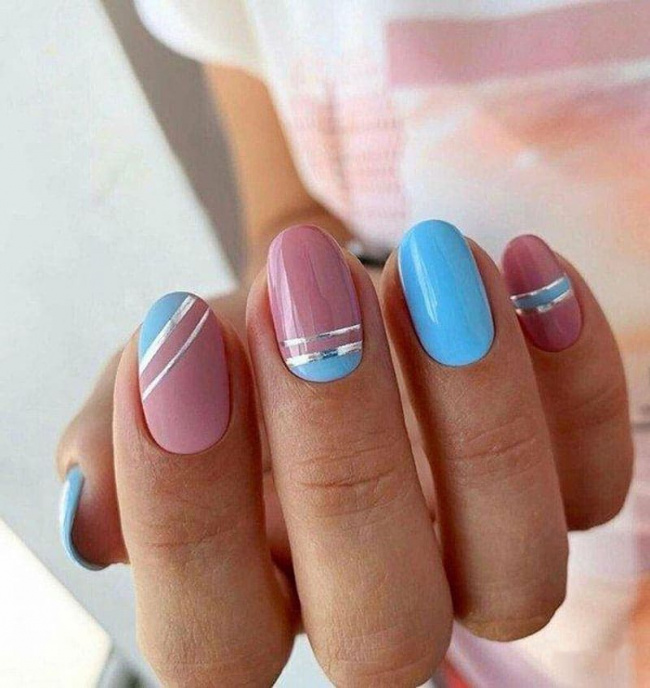 nail đẹp, 15 ý tưởng sơn móng tay 2 màu bạn không nên bỏ qua