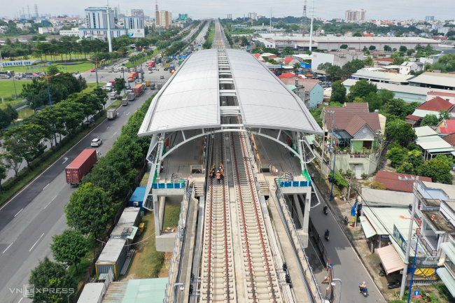 metro ben thanh - suoi tien, metro elevated station, metro no. 1, metro station, tan cang station, the appearance of the largest elevated station in metro no. 1