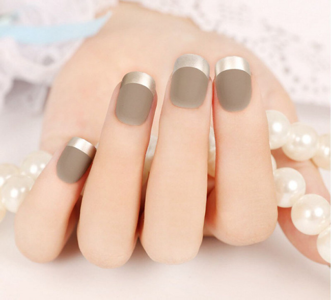 nail đẹp, top 10 mẫu nail màu xám siêu đẹp cho mọi lứa tuổi