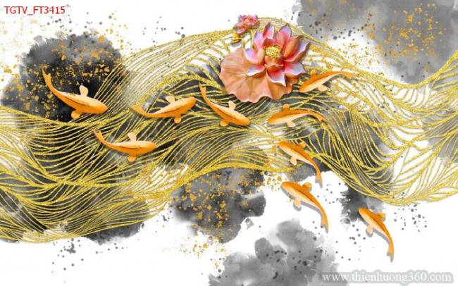 đàn cá, đàn chim hạc, hoa sen, hươu vàng, tuỷ mặc, top 5 mẫu tranh treo tường nghệ thuật phổ biến nhất trên pinterest
